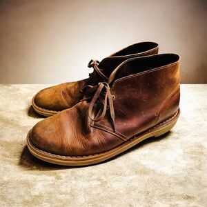 Clarks Bushacre Chukka Boot Brown Leather Size 11 W